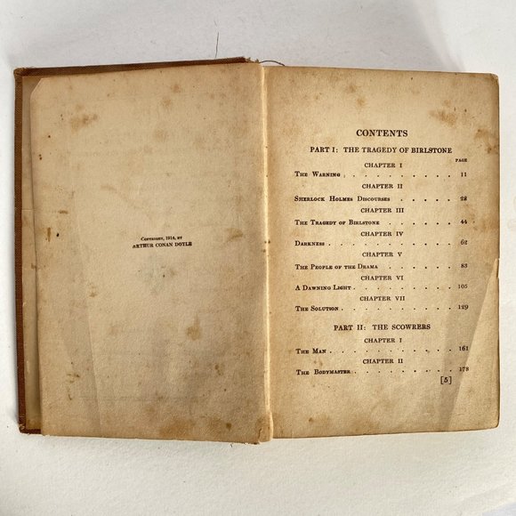 c1920 Sherlock Holmes Valley of Fear A Conan Doyle Hardbound Book Pub A.L. Burt - Picture 5 of 16